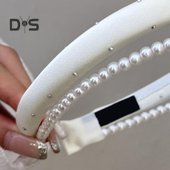 Hårbånd med imitert perle, lett, dobbeltlags design, hårbøyle i fransk stil, myk, allsidig antrekkstilbehør