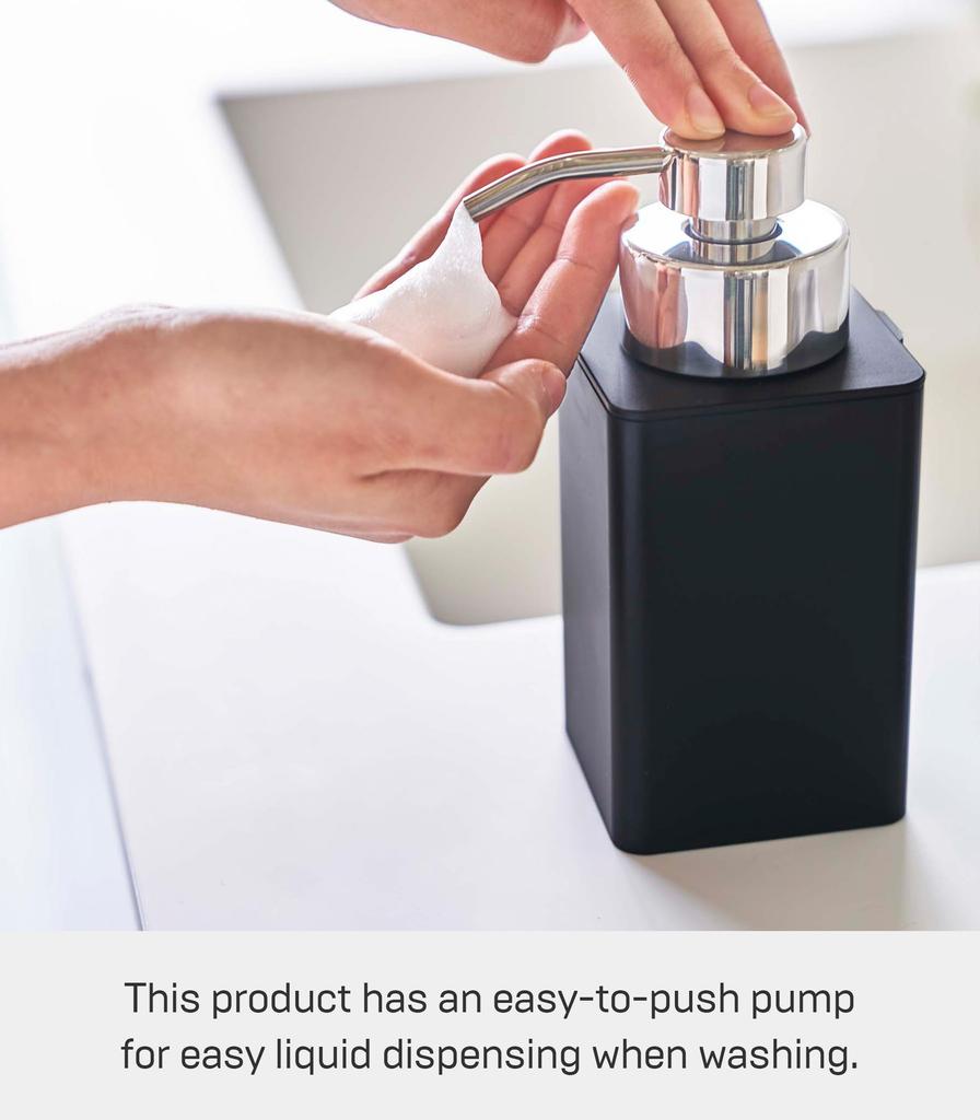 Yamazaki Jitsugyo Refill Dispenser Foam Type Black Tower Foam Type Detergent Dedicated Easy To Clean 5208 Approx. W7XD9.5XH17cm