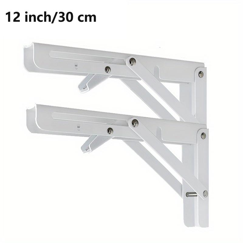 2PCS Sturdy Steel Folding Shelf Brackets Wall-Mounted Design for Workbench Table, Table Shelves Angle Bracket Home Hardware
