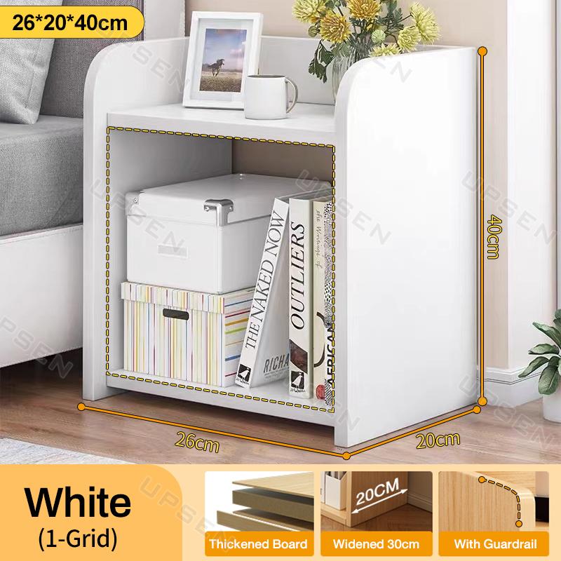 Minimalist Wooden File Cabinet Office Cabinet With Lock Drawer Bedside Table With Wheel Moving Storage Cabinet Pulley White-No Drawer