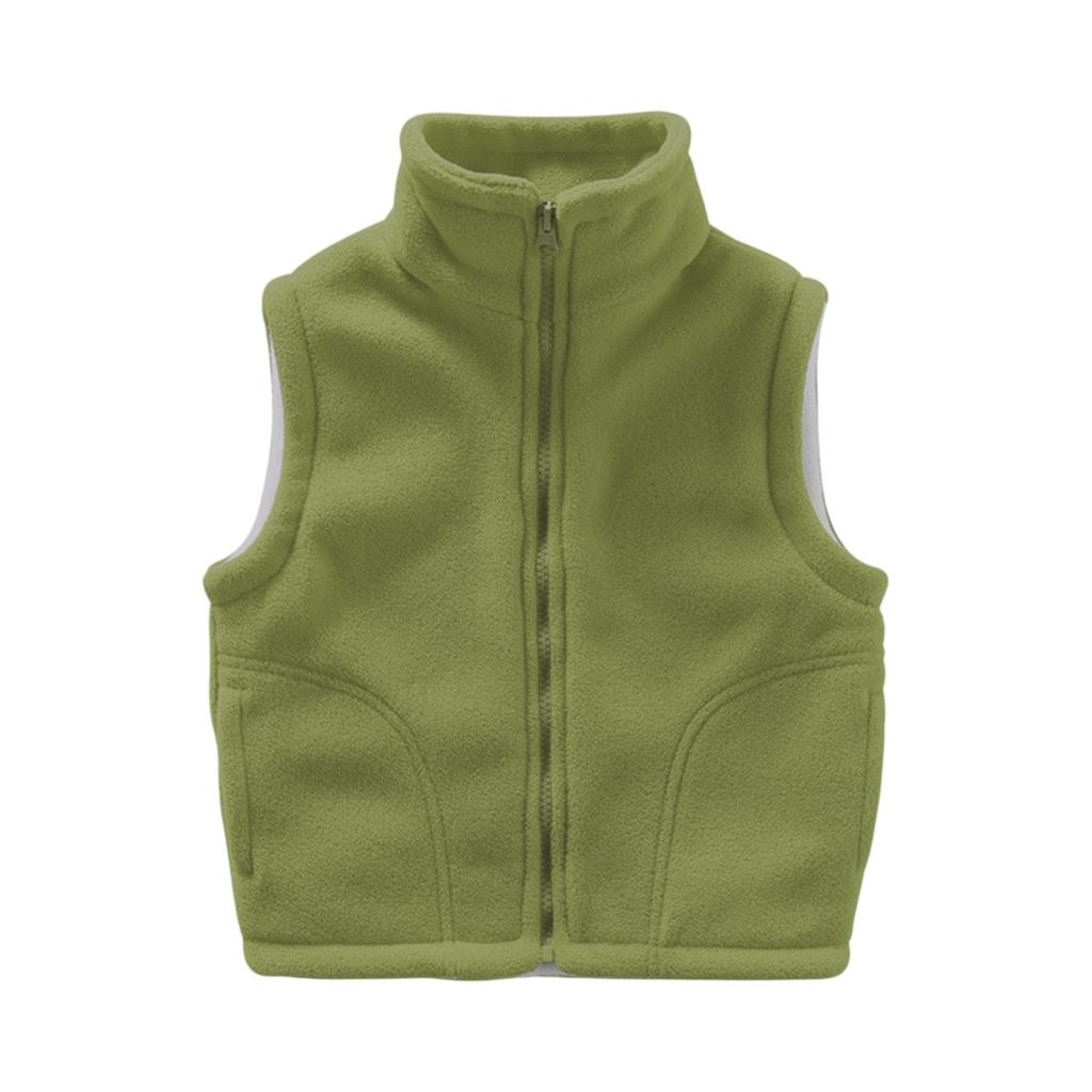 Children's -color Vests Thickened Cardigan Jackets For Girls And Boys
