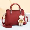 Fashion Women's Handbag  New Women's Shoulder Bag Large Capacity Soft Leather Multi Layer Women's Bag Bear Pendant Tote Bag