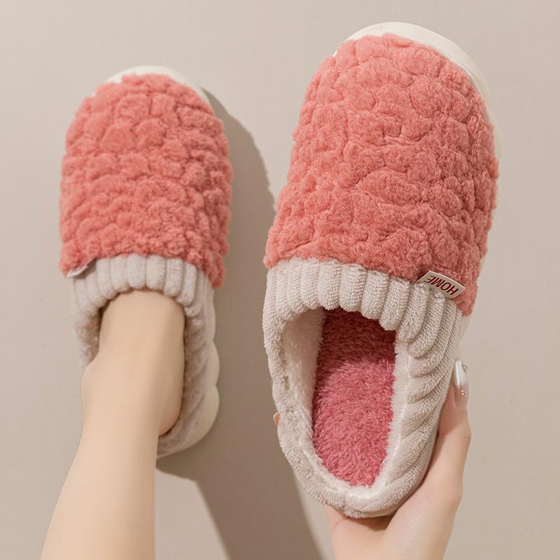 

Cotton slippers women s winter new inner non-slip velvet cotton drag couple cotton shoes warm wool slippers women s shoes 36-37