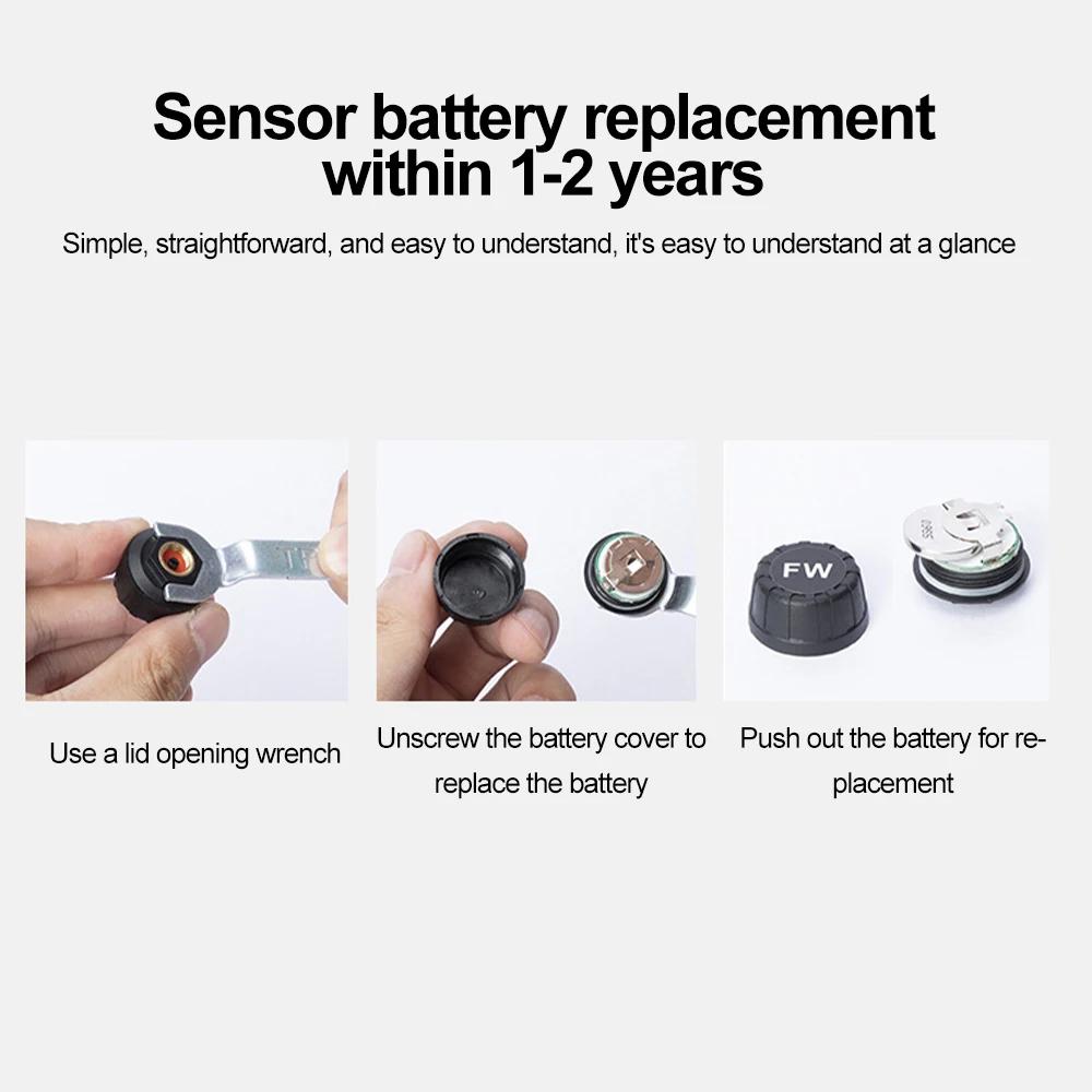 Wireless LCD Display Motorcycle TPMS Tyre Temperature Tester with 2 External Sensor Motorcycle Wireless Tire Pressure Detector