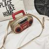 Persönlichkeit Retro-Radio-Form Tasche Damen Niedliche Handtasche Umhängetasche Messenger Bag Rock Crossbody-Tasche