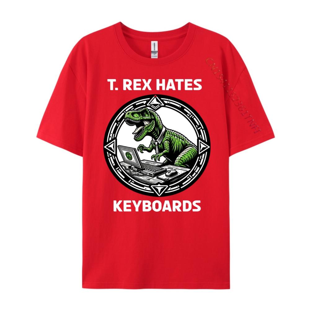 T Rex Hates Keyboards Computers Laptops Mens Designer Clothes Comfortable Luxury Designer Tops  Tees Gothic Style S