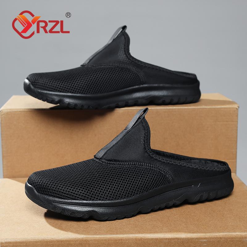 YRZL Unisex Half Slippers Men Casual Comfortable Breathable Mesh Sandals Soft Sole Slip on Ladies Summer Outdoor Half Slippers