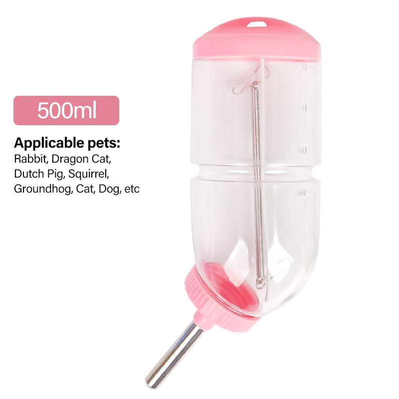 300ml/500ml Plastic Hamster Drinker Water Bottle Dispenser Feeder Hanging Guinea Pig Squirrel Rabbit Pet Drinking Fountain