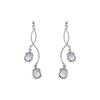 Elegant Long Tassel Earrings with S925 Silver Needle and Cat's Eye Stone