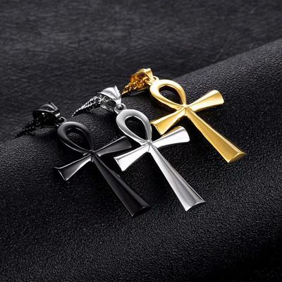 Life Egypt Cross Pendant Ankh Chain of Egyptia# Symbol Stainless Steel Necklac*