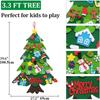 Felt Christmas Tree Set DIY Toy Door Wall Hanging Christmas Tree with Detachable String Lights for Xmas Gifts Party Favor