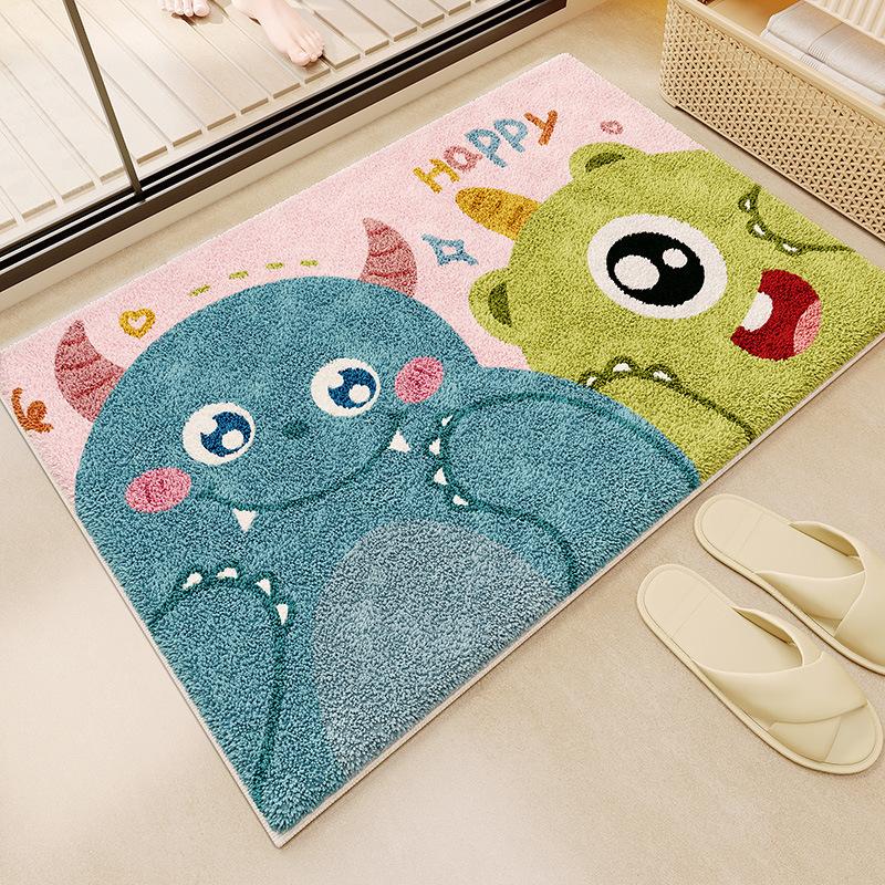 Absorbent Monster Bathroom Floor Mat Bathroom Floor Mat Imitation Cashmere Door Mat Non-slip Mat Household Bedroom Carpet Door Mat