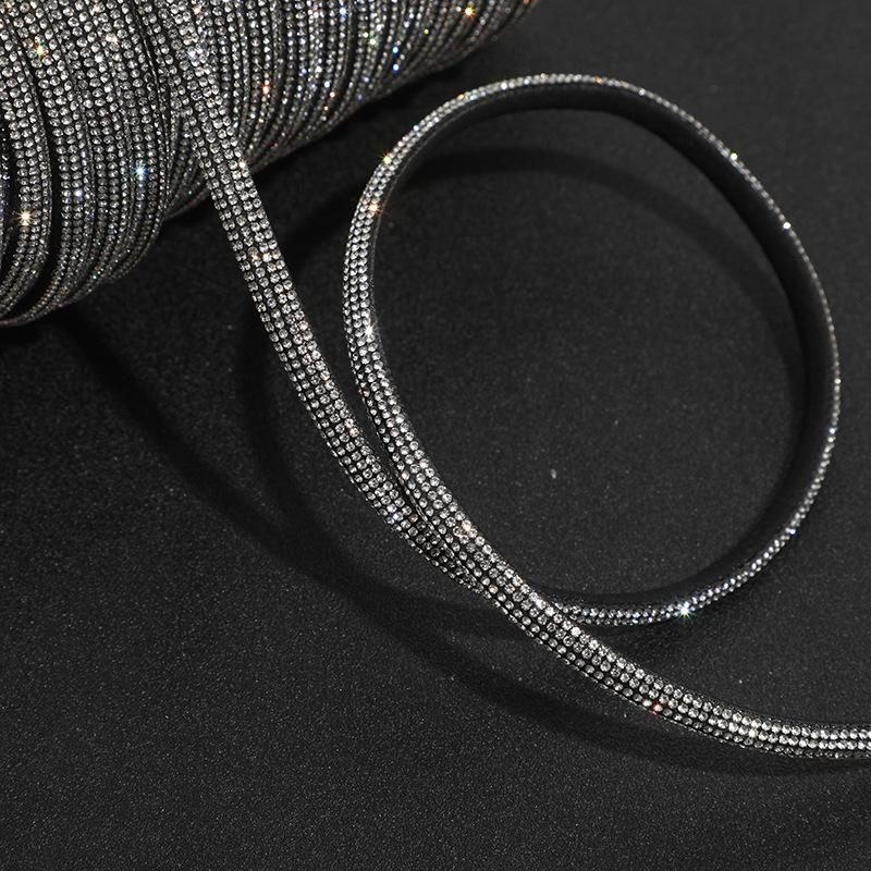5/10yard Half Face Water Rhinestone Rope Blingbling Crystal Drawstring Pipe DIY Sandal Shoe Hairband Mobile Phone Strap Material