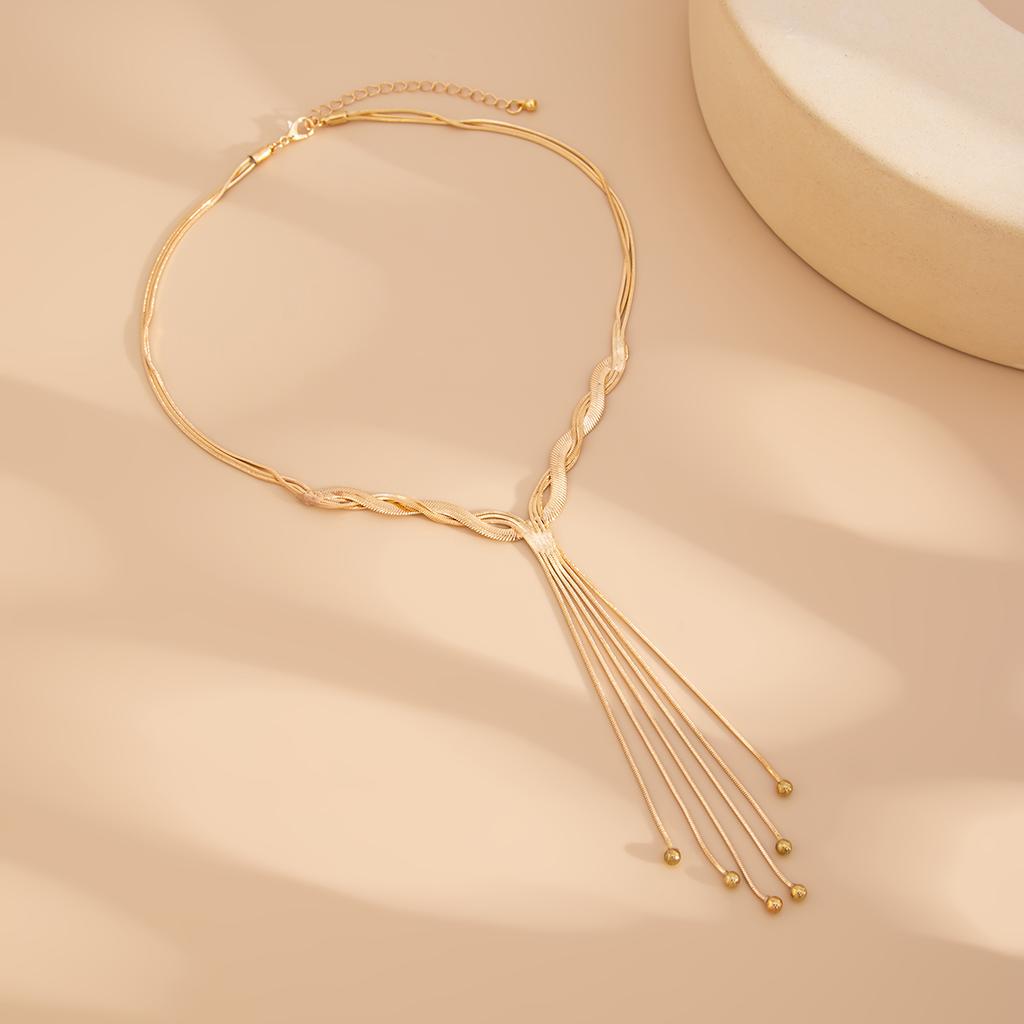SHIXIN Collana a Catena Serpente Lunga Piatta da Petto per Donna Sexy Ciondolo con Nappe Choker Catena per Maglione Gioielli alla Moda da Donna sul Collo