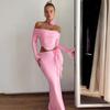 Traje de falda ajustada con top de manga larga sin tirantes sexy para mujer
