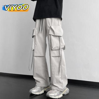 Männer Y2K Casual Kordelzug Harajuku Baggy Cargo Hosen Band Hosen Jogginghose Streetwear Track Hosen Für Männer