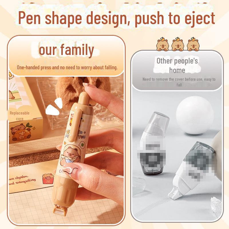 Transparent, Mark-Free, Double-Sided Adhesive Pen with Refillable Glue for Kids' Crafts
