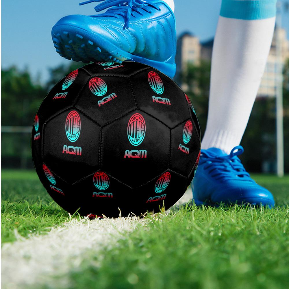Pallone da Calcio da Partita Misura 5 Tema AC Milan Pallone da Calcio Professionale da Esterno Morbido al Tocco Pallone da Allenamento