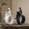 Talos 3D Printed Reading Figurine, Abstract Reader Statue for Home Decor, Modern Minimalist Sculpture Bookshelf Desk Office Ornament
