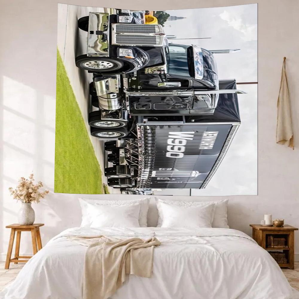 Kw Heavy Trucks Wall Decor Tapestry Art For Pet Memorial Birthdaywedding Party Backdrop Family Gift