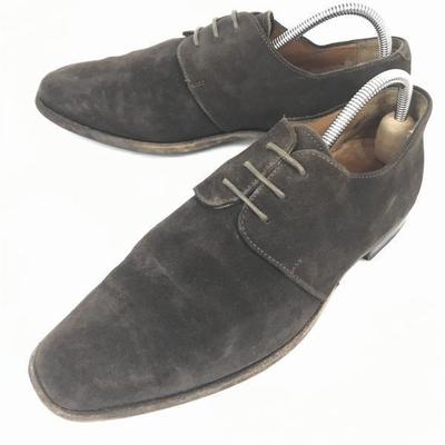 EMLING süet deri Goodyear welt düz burun 26.5 kahverengi resmi iş ayakkabıları(KULLANILMIŞ)