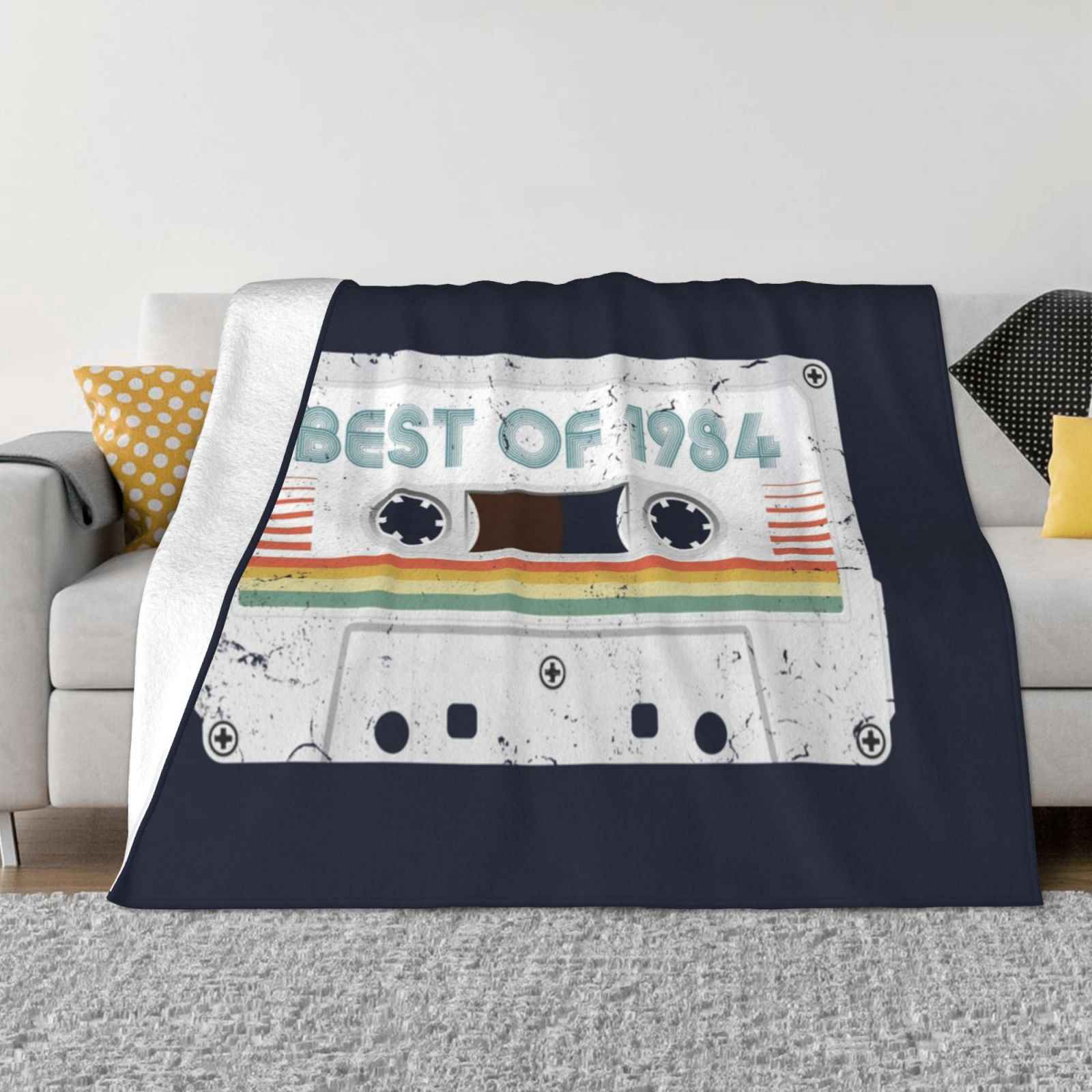 40Th Birthday Best Of 1984 Cassette Tape Vintage For Gift Creative Design Light Thin Soft Flannel Blanket Vintage Old Retro 30x40in