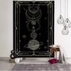 Witchcraft Tarot Tapestry Wall Hanging Black Khaki Sun Moon Starry Universe Geometric Pattern Dormitory Home Decoration Curtains