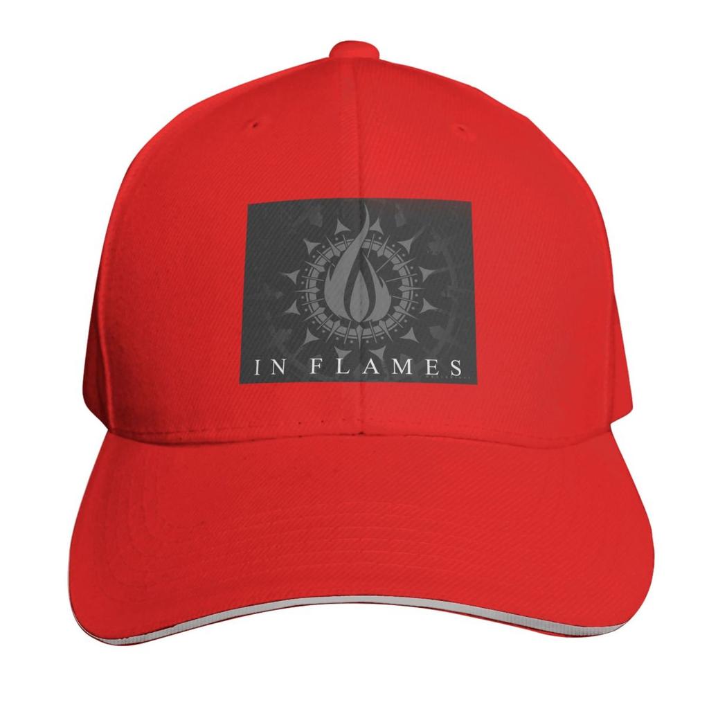 In Flames Zespół Rockowy Czerwona Sześciokątna Gwiazda Czapka Modna Codzienna Czapki Baseballowe Regulowany Kapelusz Hip Hop Letni Unisex Czapki Baseballowe