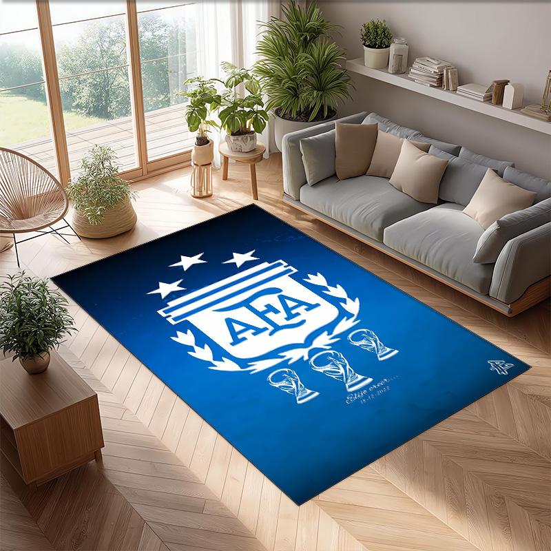 Argentina Printed Flannel Area Rug Non Slip Soft Polyester Floor Carpet Indoor Decor Mat for Bedroom Living Room Sofa Game Room Home Decoration