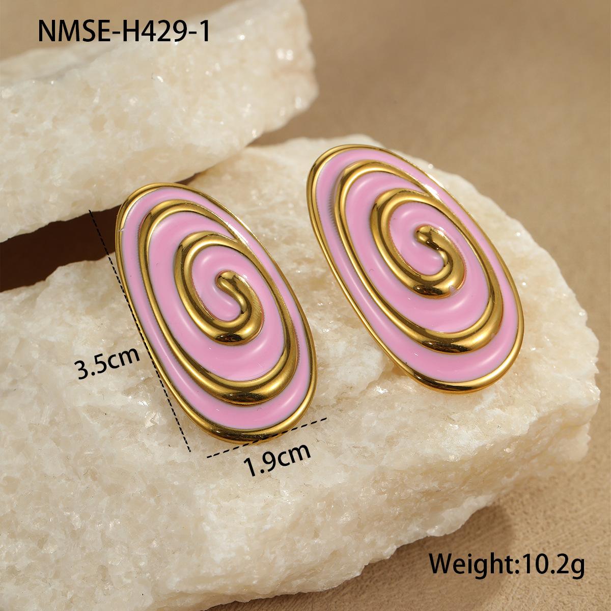 GEMCHIC Women s Oval Swirl Earrings and Ring Set Fashion Colorful Jewelry 18K