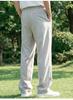 [Including Linen] Spring and Summer Old Money Style Curved Knife Pants, Elastic Pants, Wide Leg Men's Loose Casual Commuting Pants