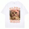 Divertente T-shirt Grafica Gatto Maschio Alfa Unisex Moda Estetica Kawaii Carina T-Shirt