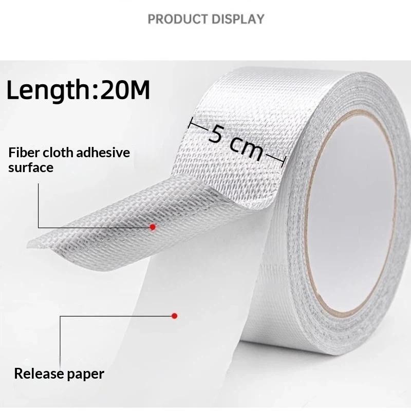 Exhaust Pipe Insulation Tape Exhaust Heat Tape Manifold Downpipe High Temperature Bandage Tape Silver Adhesive Tape