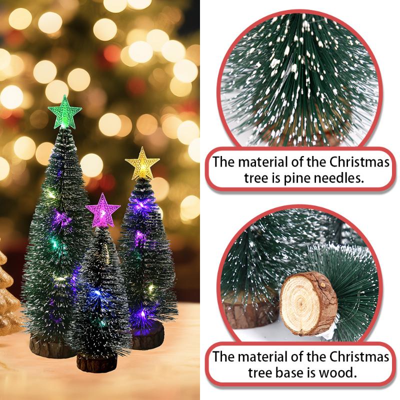 Mini Künstlicher Weihnachtsbaum Grün Zeder LED-Lichter Kiefernnadelbaum Weihnachtsdekorationen Tischschmuck Geschenke Weihnachtsbaum