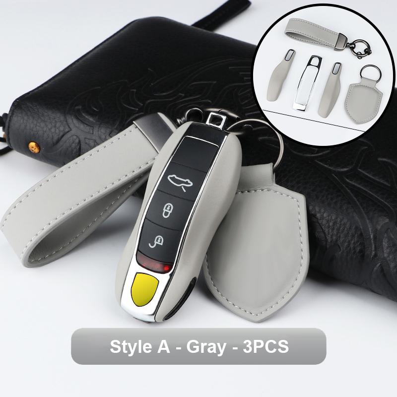 Leather Fob Remote Keys Case Key Cover Key Shell Replace For Porsche Boxster Cayman 911 Panamera Cayenne Macan