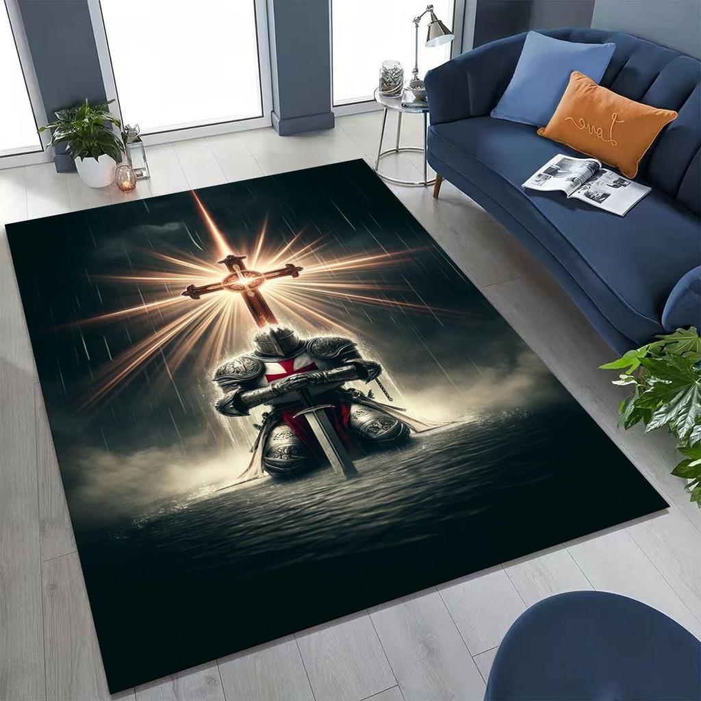 Templar Blood Knight Honor Holy Crusader Cartoon Rug for Bedroom Living Room Sofa Home Doormat Decor,Kid Play Non-slip Floor Mat