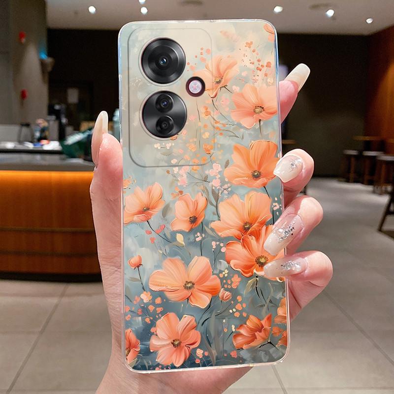 Für OPPO Reno 11F / Reno 11A Hülle Klar Luxus Mode Schmetterling Blumen Weiches TPU Silikon Abdeckung für OPPO Reno11 F A Handyhülle