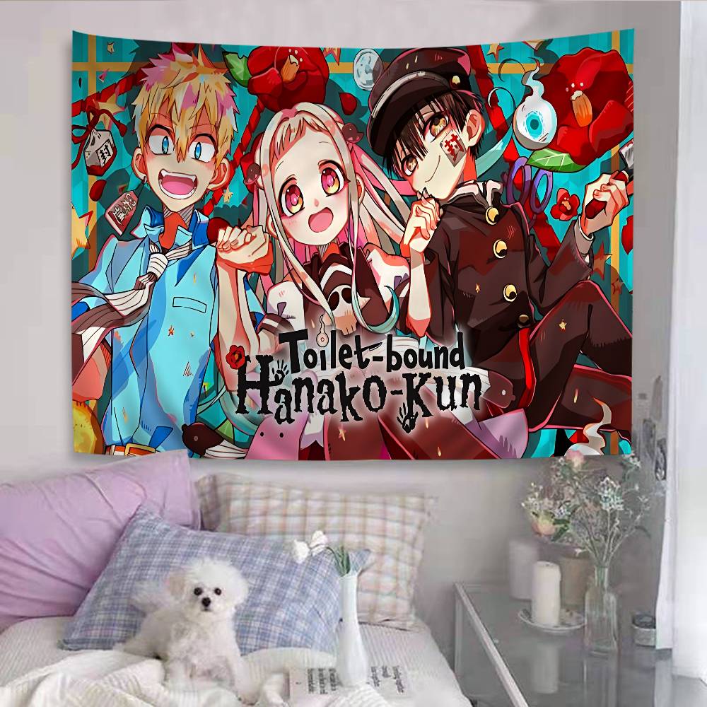 Anime Toilet Bound Hanako Kun Anime Tapestry Hippie Flower Wall Carpets Dorm Decor Cheap Hippie Wall Hanging