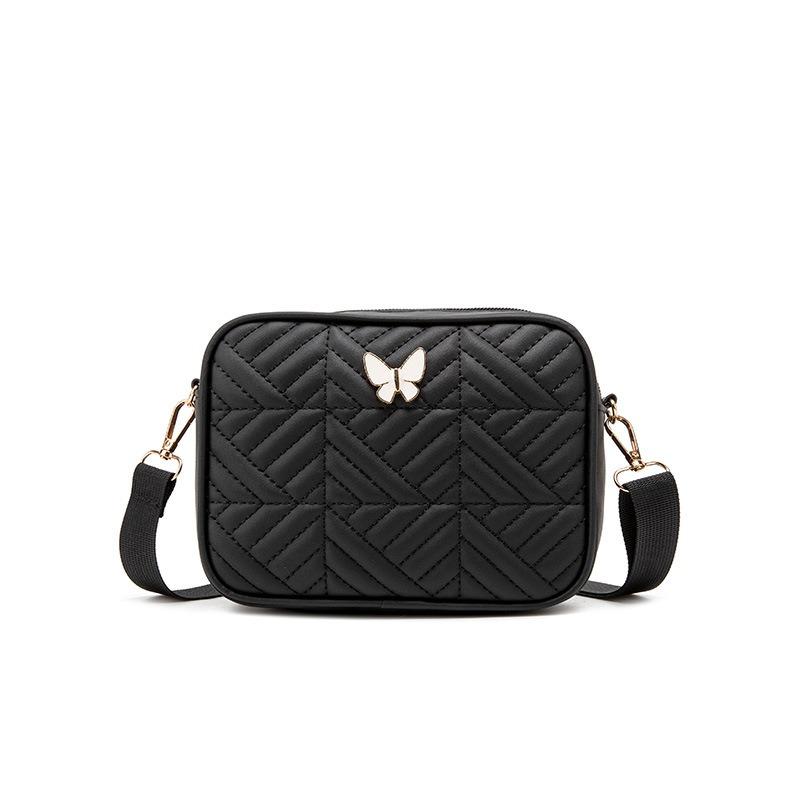 Women's bag simple embroidery thread bag fashion camera bag wide shoulder strap single shoulder messenger bag women's bag one piece