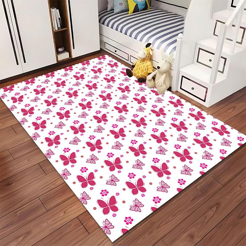 Pink Butterfly Floral Pattern suitable as a non-slip mat for the living room or bedroom sofa