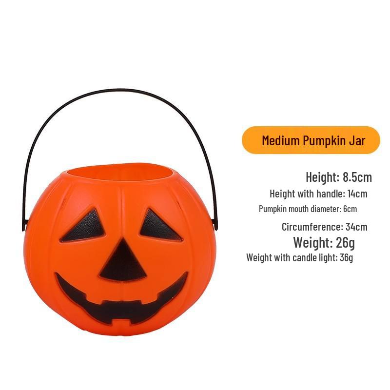 Halloween Decoration: Pumpkin Lantern, Bucket & Handheld Candy Jar for Kindergarten & Shopping Mall Scenes