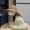 New Hollow Large Brim Woven Straw Hat Women's Summer Seaside Beach Vacation Sunshade Sunscreen Fisherman Hat