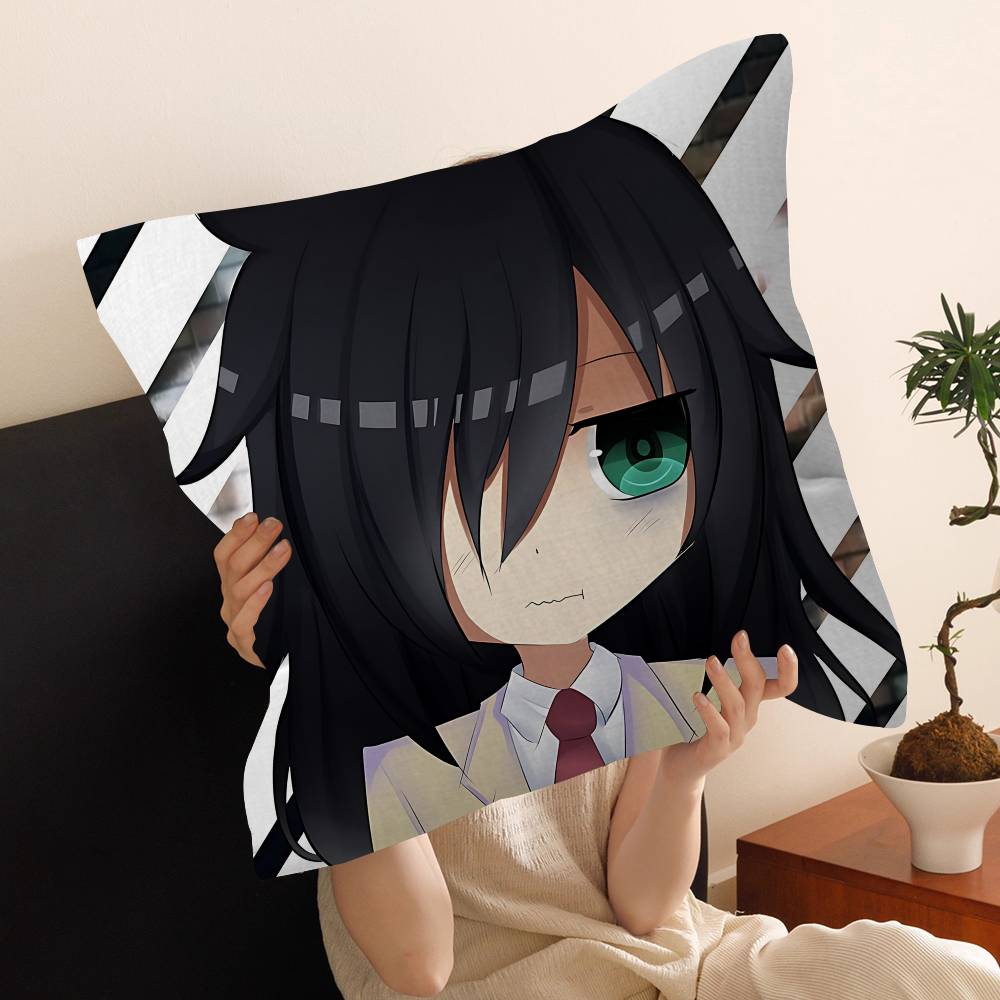 Anime W-Watamote Kuroki Tomoko Pillow Cushion Cover Pillowcase Living Room Sofa Home Decor