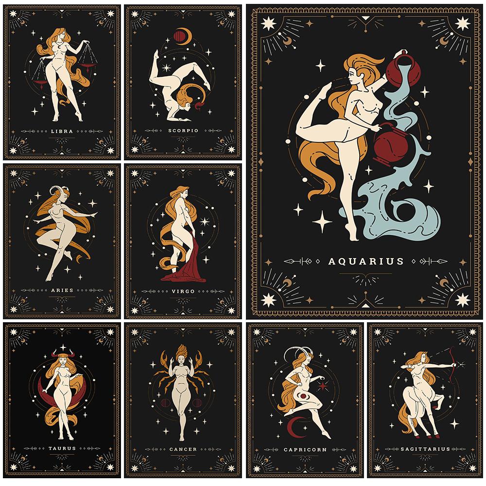 

Богиня Созвездие Художественный принт Украшение Плакат и принт Ведьма Астрология Настенное искусство