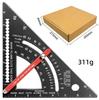 Silver 7-inch Imperial Aluminum Alloy Right Angle Set Square for Woodworking