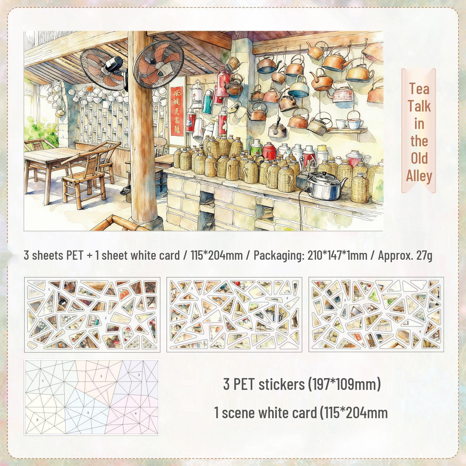 Yuezhen Wenchuang Nostalgic Scenery DIY Journal Stickers for Children