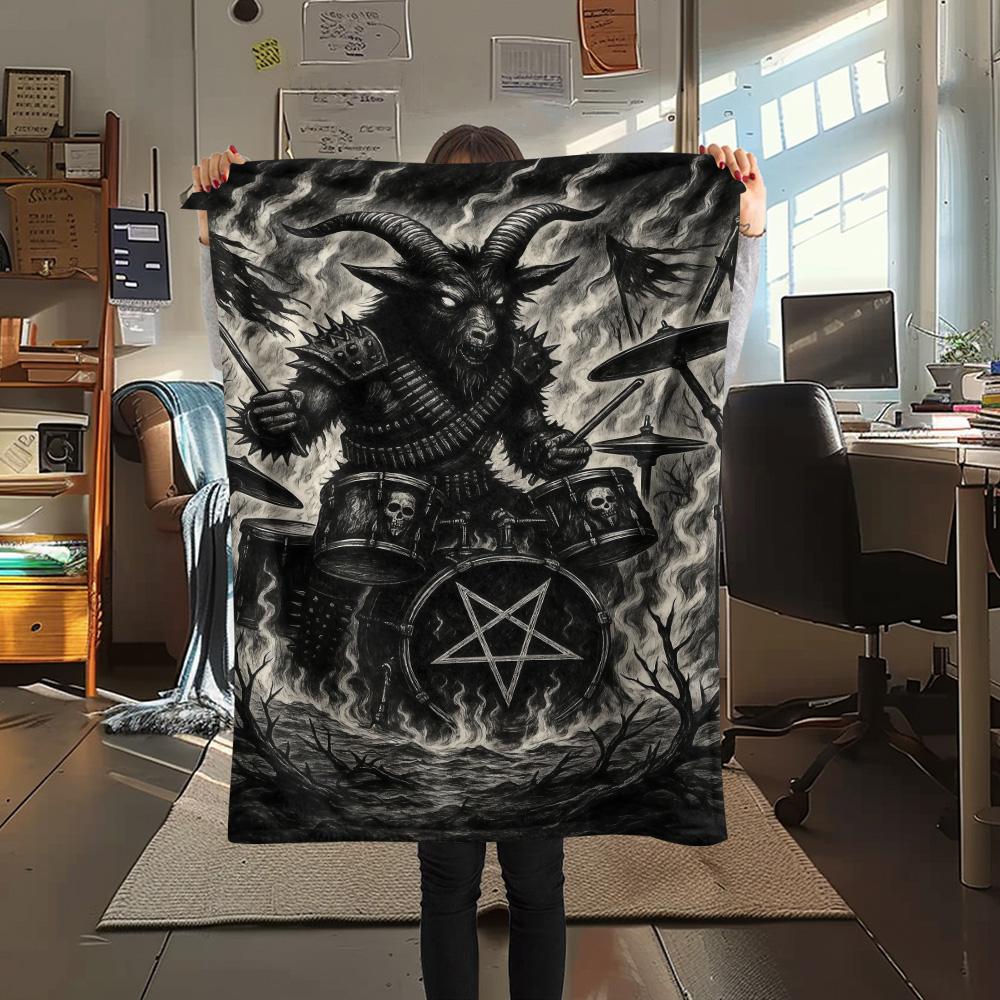 1PC Religion Print FlAannel Blanket, High quality Comfortable for All Seasons, Home Decor, Warmth and Comfort