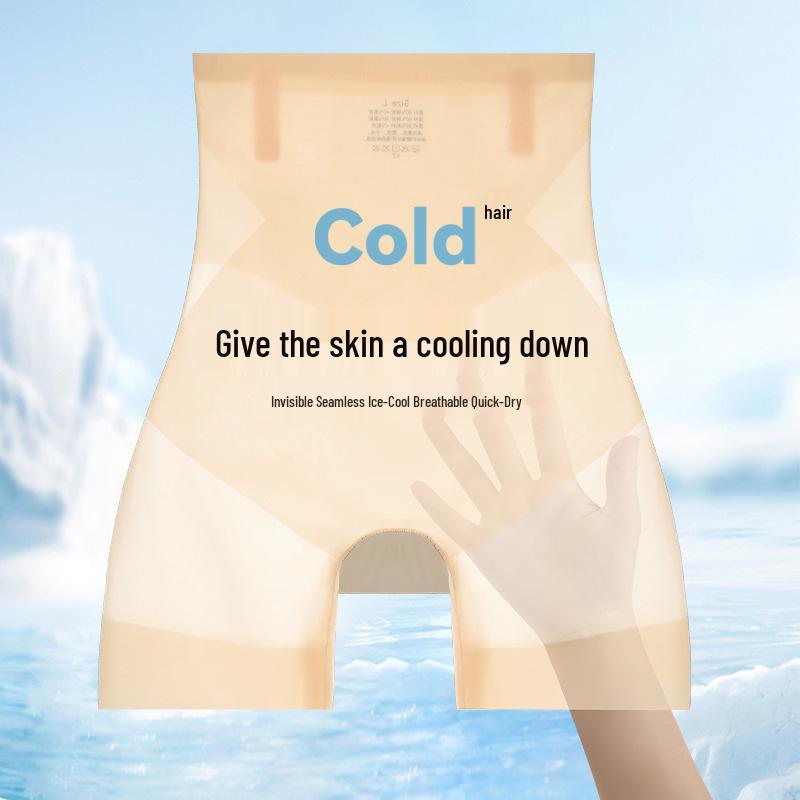 Nahtlose Damen-Shorts aus Eisseide mit hohem Bund und Bauchkontrolle