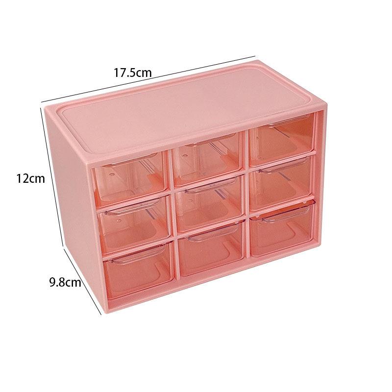 Transparent Nine-Grid Desktop Drawer for Jewelry & Cosmetics