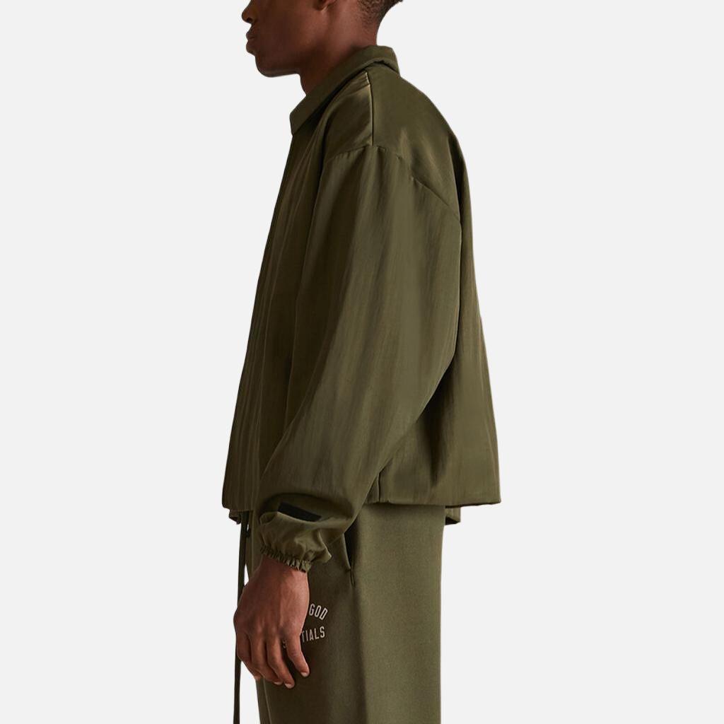 Fear of God Essentials Veste Trucker en Nylon Texturé Vêtements d'extérieur Militaires pour Hommes Vert 202BT246385F